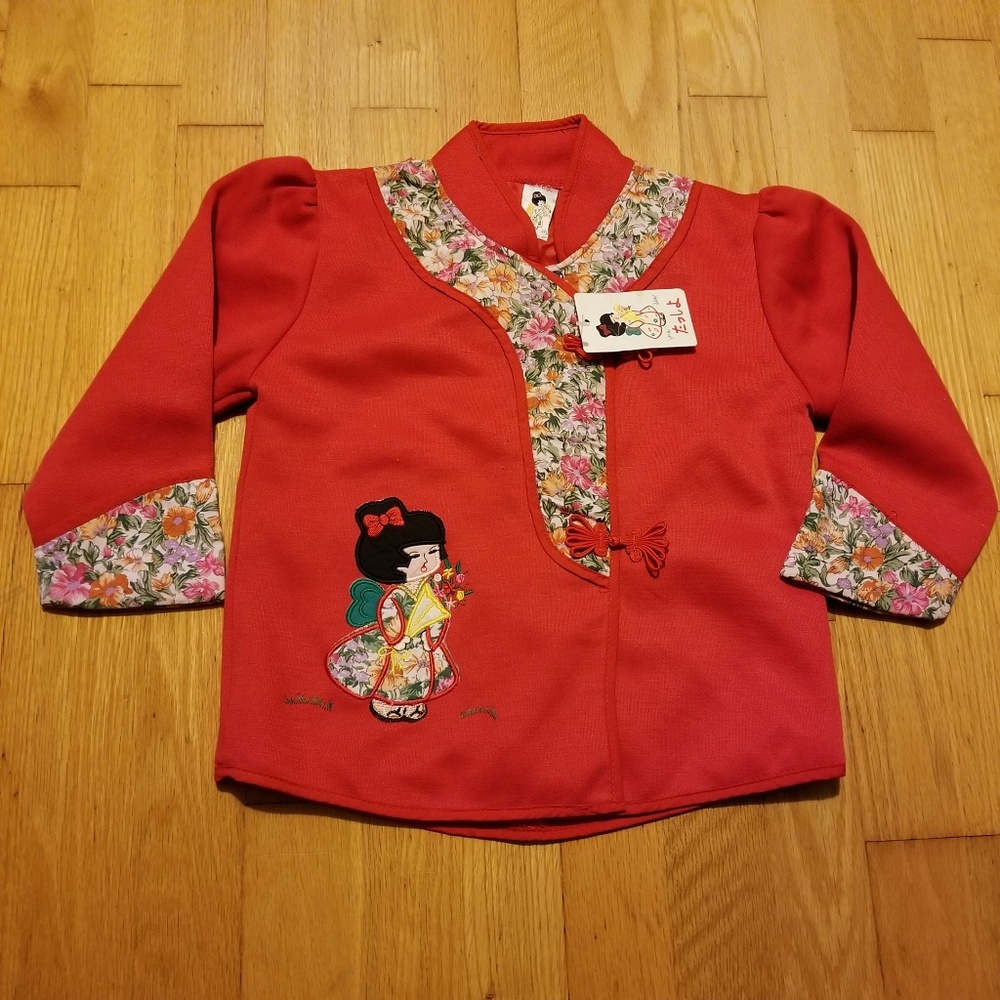 Japanese Kimono Girl Mandarin Collar Jacket